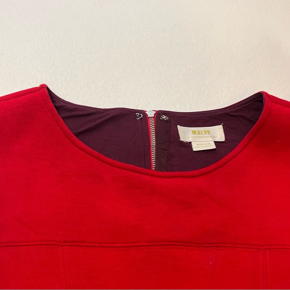 Anthropologie Maeve Dress Womens M Red Fit & Flare Sleeveless Zip Lined Party - Picture 5 of 16